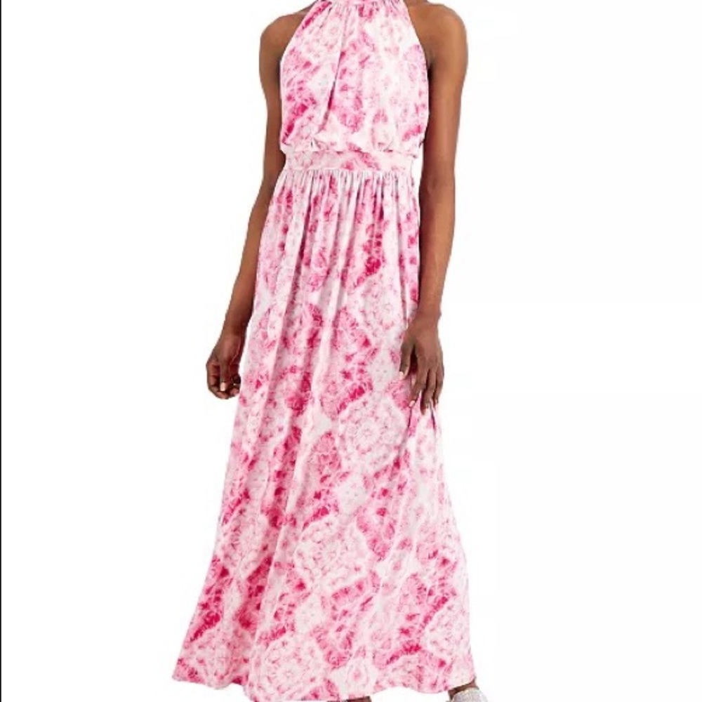 Brand new small halter-neck maxi dress in pink from Macy’s